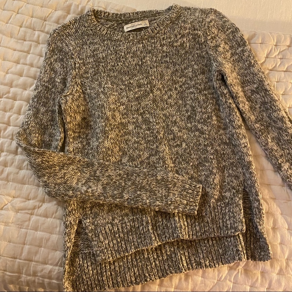 Abercrombie & Fitch Gray Marled Crewneck Sweater